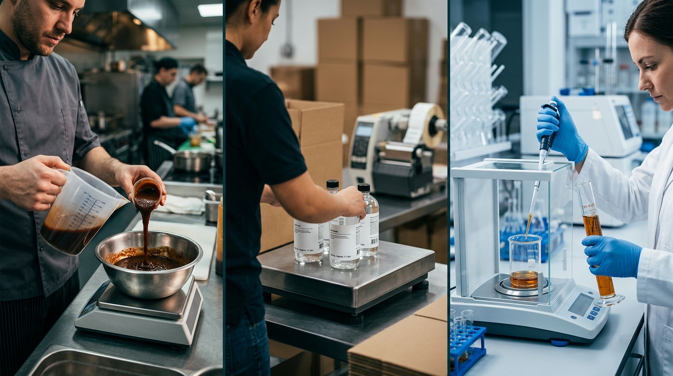 Real-world scenarios where mL to pounds conversion is essential: cooking, shipping, and laboratory work